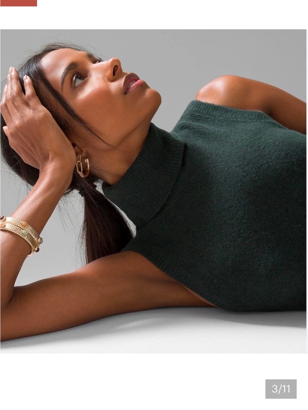 White House Black Market Soft Turtleneck Peplum In Green Spruce New small - Picture 3 of 14